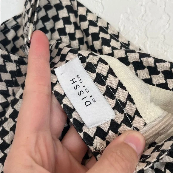 Dissh Houndstooth Mini Dress Black Cream - Picture 9 of 11